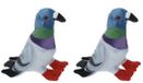 Cornelissen Gekleurde duif vogel knuffels - 2x 19 cm - Speelgoed