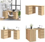 vidaXL Hoekbureau 145x100x76 cm Bewerkt Hout Sonoma Eikenkleurig