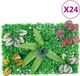 vidaXL Hek met kunstplanten 24 st 40x60 cm groen
