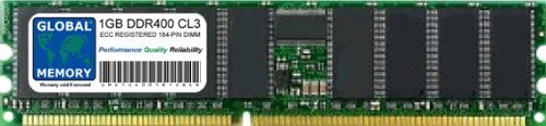 GLOBAL MEMORY 1GB DDR 400MHz PC3200 184-PIN ECC GEREGISTREERD DIMM (RDIMM) GEHEUGEN RAM VOOR SERVERS/WERKSTATIONS/MOEDERBORDEN