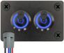 ProRide Interrupteur à bascule en métal 12-24V OFF-ON - Panneau encastré double - 16mm - Indicateur LED Bleu