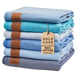 GOUDEN HOES - Set van 6 Lycia Turkse strandhanddoeken - XXL 170 x 70 inch - 100% Katoen - Sneldrogend