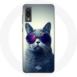 Maniacase Etui voor Samsung Galaxy A02 Cat bril stijl