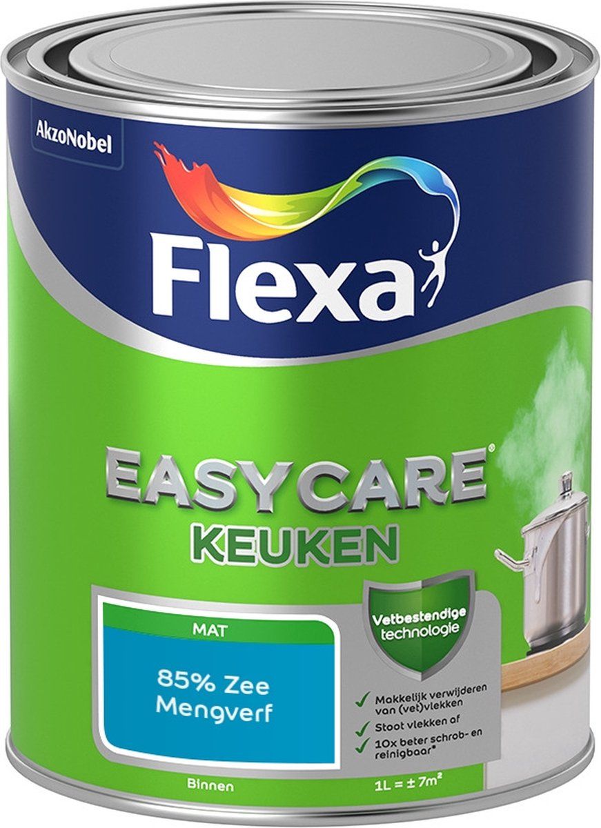 FLEXA Easycare Muurverf - Keuken - Mat - Mengkleur - 85% Zee - 1 liter