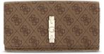 GUESS Yvonne Logo SLG Flap Organizer Portemonnee Latte Logo Lichtbruin