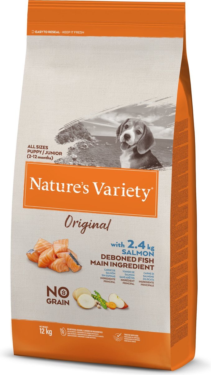 Natures variety 2 kg original junior salmon no grain hondenvoer