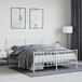 Prolenta Maison Exclusive - Bedframe met hoofdeinde en voeteneinde, metaal, wit, 150x200 cm