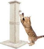 Merkloos / Sans marque Wan GmbH Hoge kattenkrabpaal sisal krabspeelgoed kat met bal beige