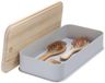 IDesign - Medium opbergbox met deksel - gerecycled kunststof - grijs
