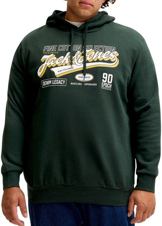 Jack & Jones Logo Sweat 2 Col Hoodie Heren (plussize) - Maat 5XL