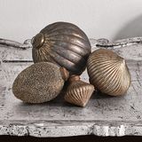 LOBERON Kerstversiering set van 4 Janine antiekgrijs
