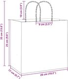vidaXL Papieren zakken 250 st met hengsels 26x17x25 cm wit