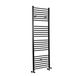 Hudson Reed Nox Handdoekradiator Dual Fuel / Hybride Mat Noir Plat - 180cm x 60cm - Incl. 1000W Élément chauffant, T-pièce et Robinets de radiateur