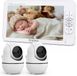 Lovinoo Babyfoon met 2 Camera's - Baby Monitor - Op Afstand Bestuurbaar - Babyphone - Temperatuursensor - Uitbreidbaar Tot 4 Camera's - Terugspreekfunctie - Zonder Wifi en App - 7.0 Inch HD Scherm