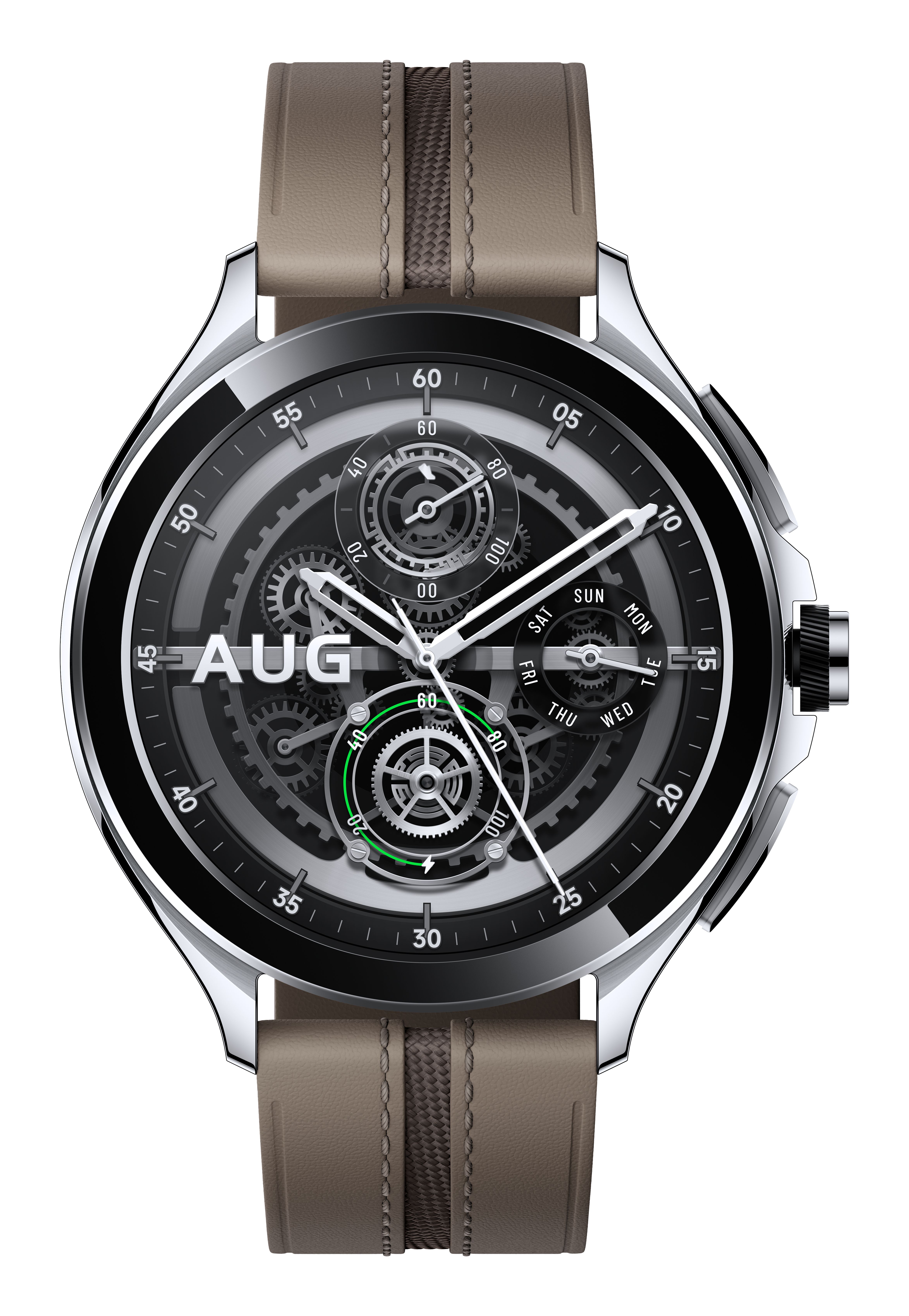 Xiaomi Watch 2 Pro Smartwatch - 4G - Silver with Brown Leather Band