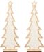 Othmar Decorations Bv 2x stuks décoration de Noël sapin de Noël en bois paillettes blanc 35,5 cm