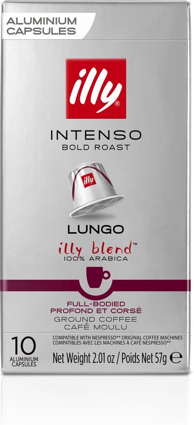 Illy Illy Lungo Intenso Koffiecups - Intensiteit 7/9 - 10 x 10 capsules