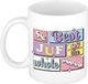 Bellatio Decorations Cadeau koffie/thee mok - de beste juf - van de wereld - wit - 300 ml - keramiek