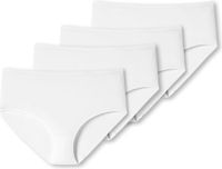 SCHIESSER Slip Verpakking van 4 Dames Wit Effen Katoen/Elastaan L