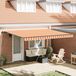 Maison Exclusive - Pare-soleil électrique, 4,5 x 3,5 mètre, rayé jaune-orange