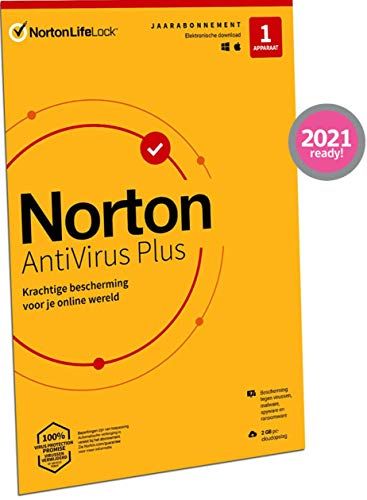 Norton Norton Antivirus Plus 2021, antivirussoftware, internetbeveiliging, 1 Apparaat, 1 Jaar, PC of Mac, envelop, past in de brievenbus