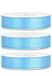 Ruban décoratif en satin bleu clair 3x 1,2 cm/12 mm x 25 m