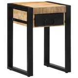 vidaXL Bijzettafel 35x35x50 cm massief ruw mangohout
