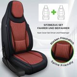 Bremer Sitzbezüge Bürstner Premium Camper stoelhoezen voor C2 in Schwarz/Weinrot (2 losse stoelen)