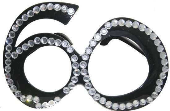 Folat 60 Bling-Bling Bril Diamenten Zwart