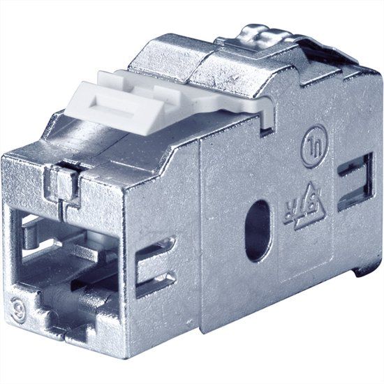 Bachmann Keystone CAT6 klasse Ea STP koppeling RJ45 afgeschermd 10GBit, zilver