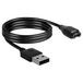 Avizar, USB-oplaadkabel voor Garmin smartwatches, siliconen, 1 meter, zwart