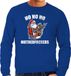 Bellatio Decorations Foute kersttrui - Hohoho motherfuckers - blauw - heren - kerst sweater S