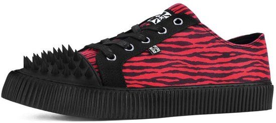 T.U.K. Ribbed Sneaker Black Red Canvas Unisex Sneakers - rood/zwart - EU36