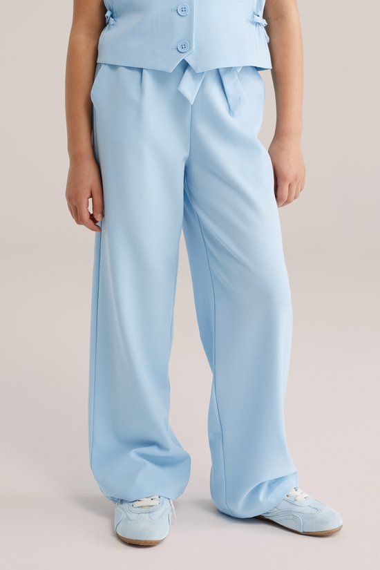 WE Fashion Meisjes straight fit broek lichtblauw maat 152