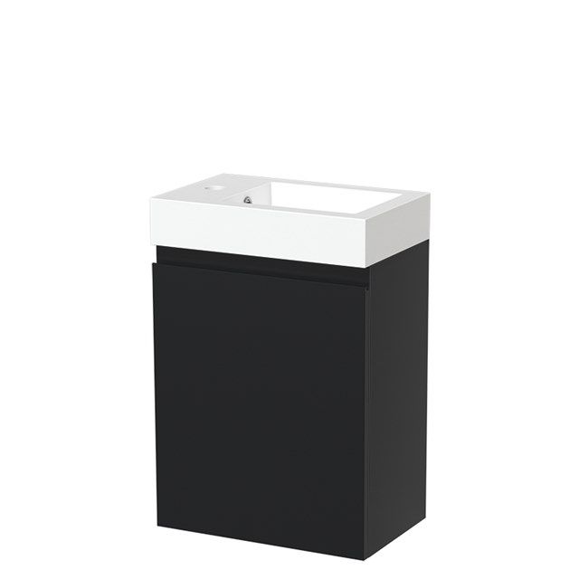 Maxaro Modulo Toiletmeubel 40 cm - Mat Zwart - Glanzend Mineraalmarmer