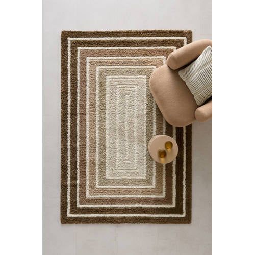 NOUS Living vloerkleed oudroze/donkerbruin (230x160 cm)