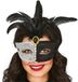 Fiestas Guirca Verkleed oogmasker Venitiaans - zwart/zilver met veren - volwassenen - Carnaval/gemaskerd bal