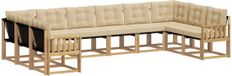 vidaXL Buiten bankenset 10 st Wit en Beige