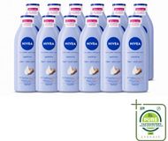 Nivea 12 x Smooth Body Milk - Sheaboter - 72 uur Hydratatie - Voor Droge Huid - 400 ml