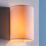 Lindby Wandlamp Annalisa - 1 Licht - Stof, Metaal - Wit, Mat Nikkel