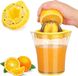 Merkloos Presse-agrumes manuel 600 ml - 2-en-1 pour citrons et oranges avec gobelet doseur et base antidérapante - Jaune