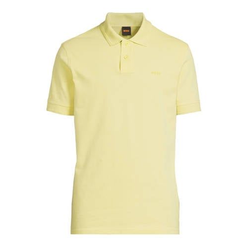 BOSS regular polo lichtgeel