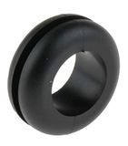 RS PRO Kabeltuit tot Ø 9,5 mm gat ø 12,5 mm PVC zwart, verpakking van 100 stuks