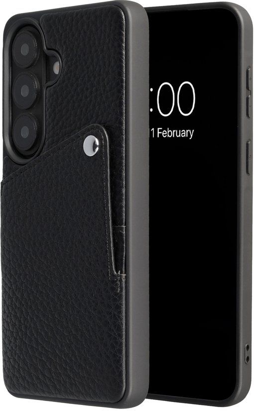 Selencia Hoesje - Geschikt voor Samsung Galaxy S26 - Backcover met Pashouder - Zwart