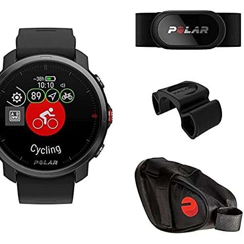 Polar 90085395 Grit X HRCycling Bundle Outdoor Multisporthorloge - Limited Edition incl. H10 hartslagsensor, wielhouder, zadeltas,M/L,Zwart