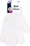 DID Shoppartners Bv Scrub washandjes - 2x st - wit - one size - volwassenen - was handschoenen
