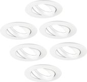 Ledvion - 6X LED Inbouwspot Rio - Wit - Dimbaar - 3W - 6500K - Ø85 mm