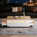 STILVORA Table basse - Laqué brillant avec éclairage LED et 2 tiroirs - Blanc;Aspect bois - 100x50x35 cm