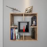 Homemania Smile wandrek, walnoot, antraciet, hout, 60 x 21 x 60 cm
