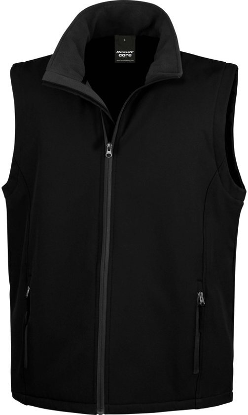 Result Softshell casual bodywarmer zwart voor heren - Outdoorkleding wandelen/zeilen - Mouwloze vesten 2XL (44/56